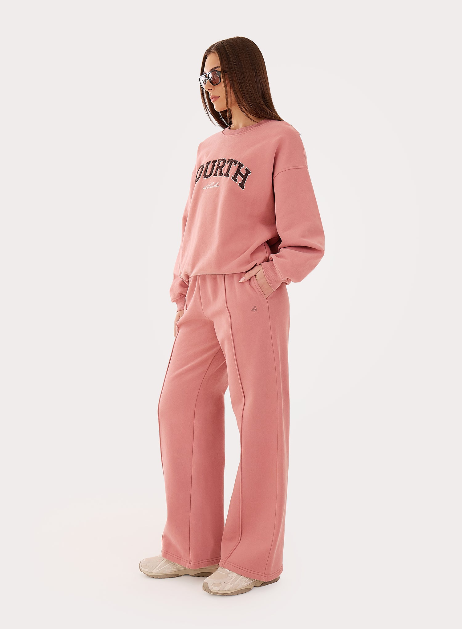 Pink 4th Wide Leg Branded Joggers